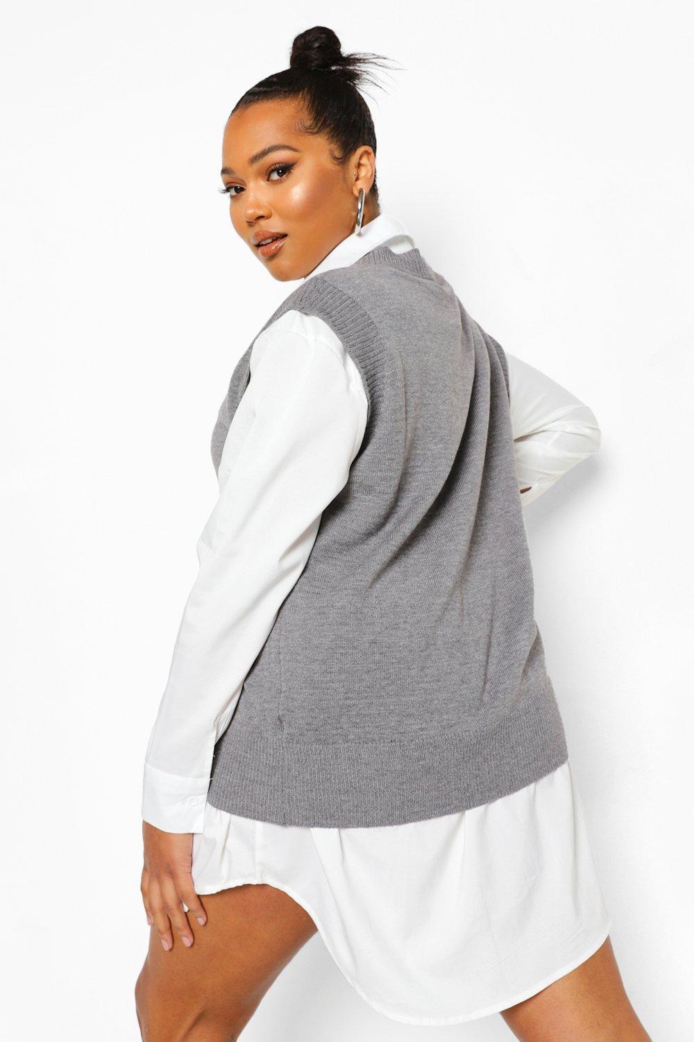 Pull sans manche 2025 femme grande taille